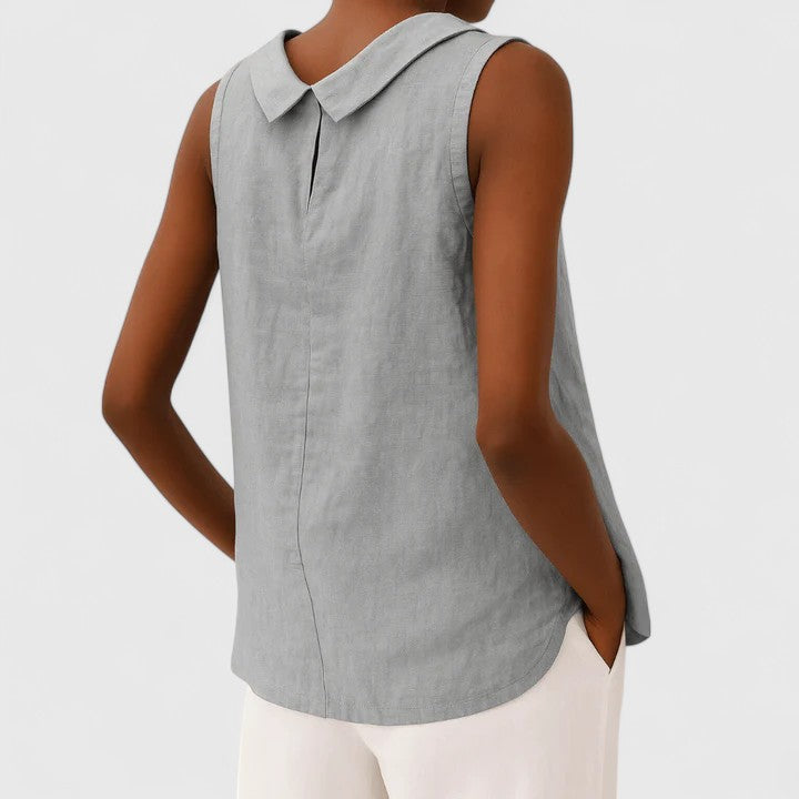 Annie | Elegant Top with Roll Collar