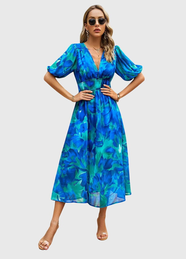 Annie | Flattering Floral Midi Dress