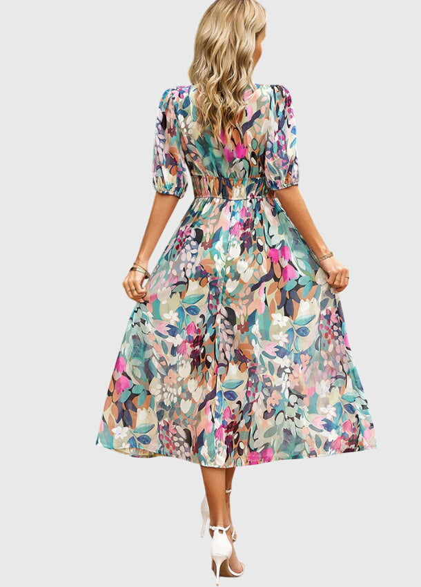 Annie | Flattering Floral Midi Dress